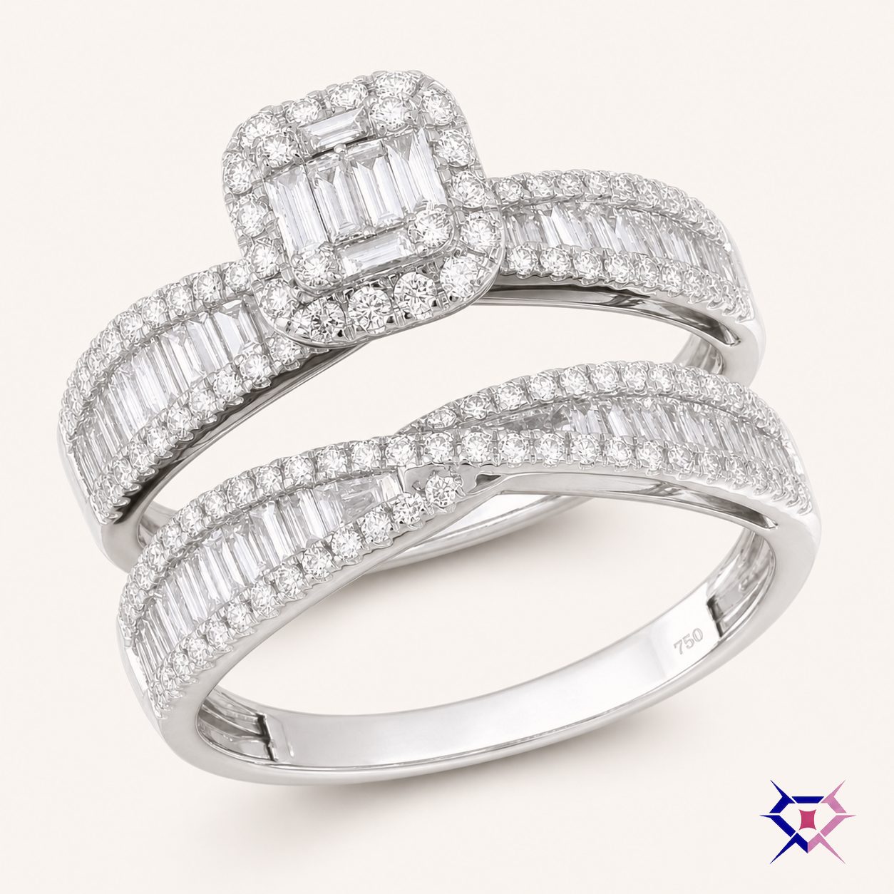 Cushion Halo Bridal Set