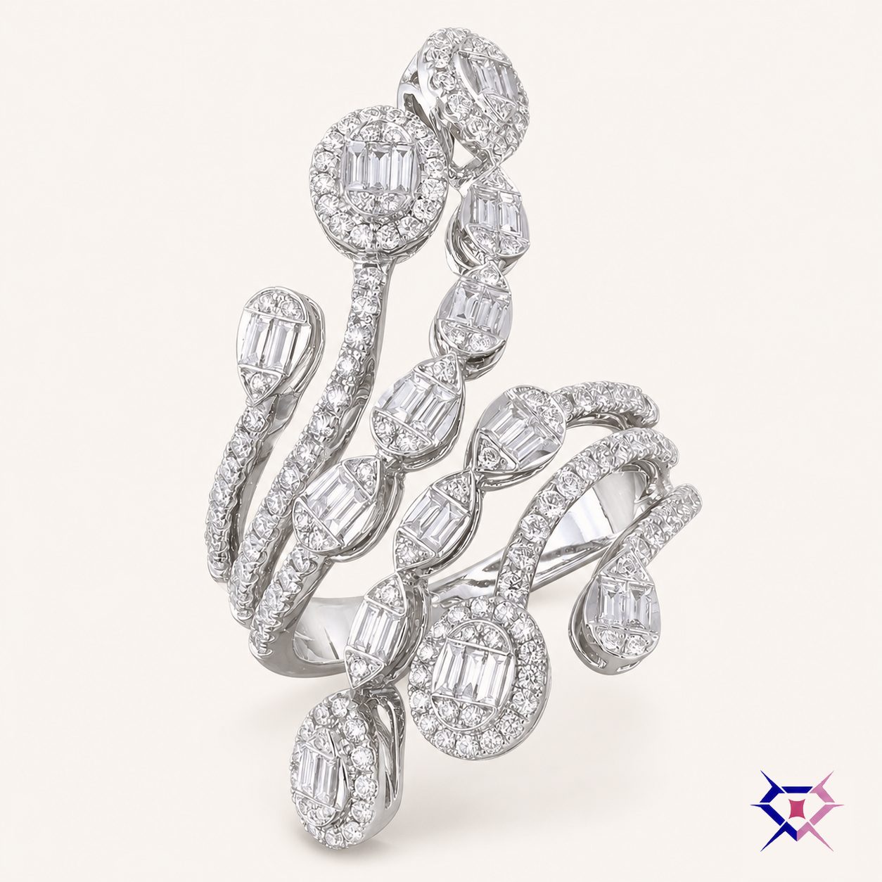 Diamond Wrap Cluster Ring