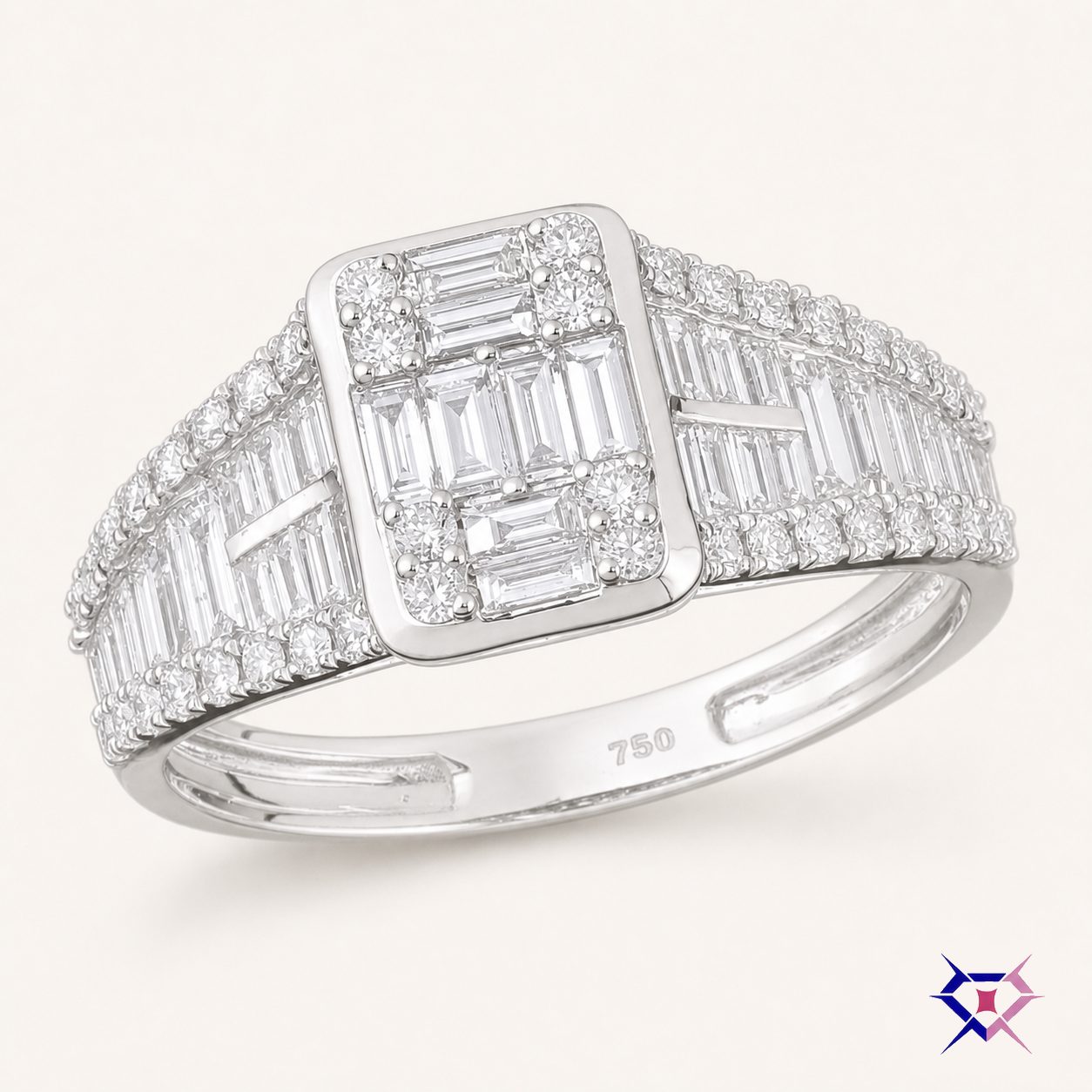 Cushion Cluster Diamond Ring