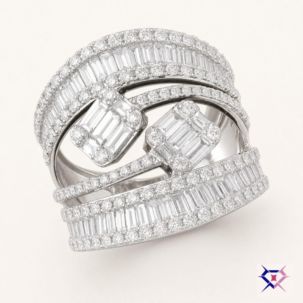 Wide Wrap Diamond Ring