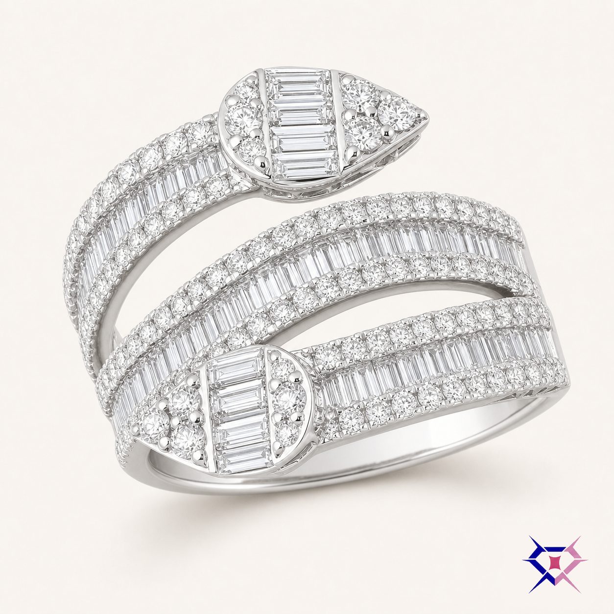 Diamond Spiral Wrap Ring