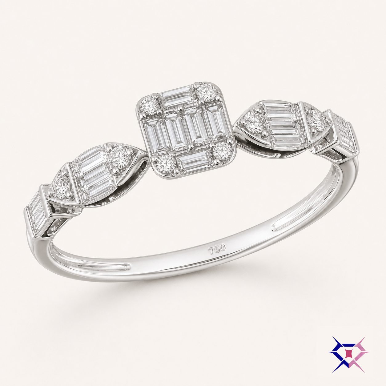 Three-Station Baguette Ring