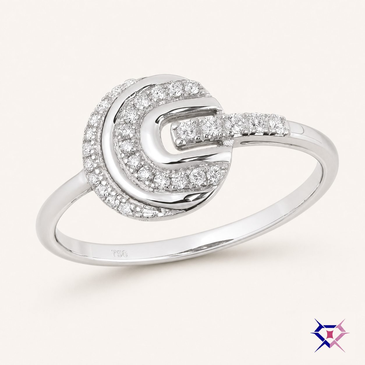 Diamond Spiral Buckle Ring