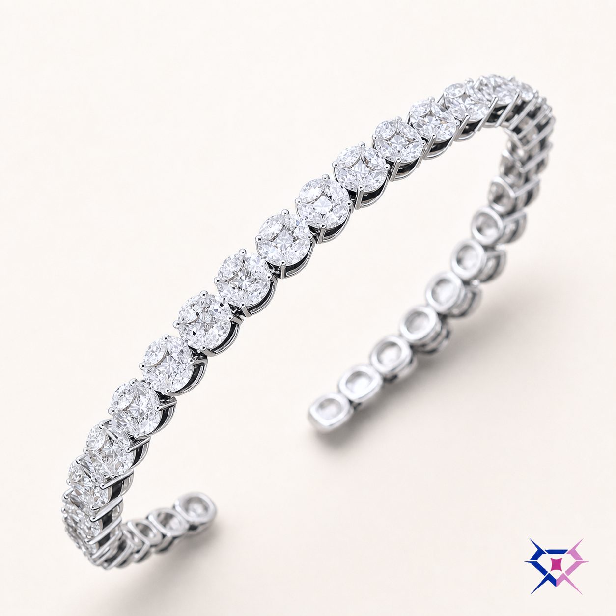 Round Illusion Diamond Tennis Bracelet