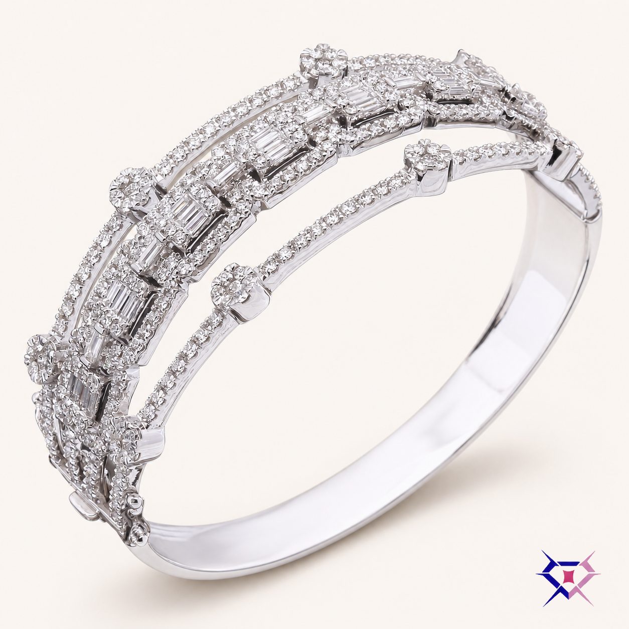 Wide Diamond Lattice Bangle