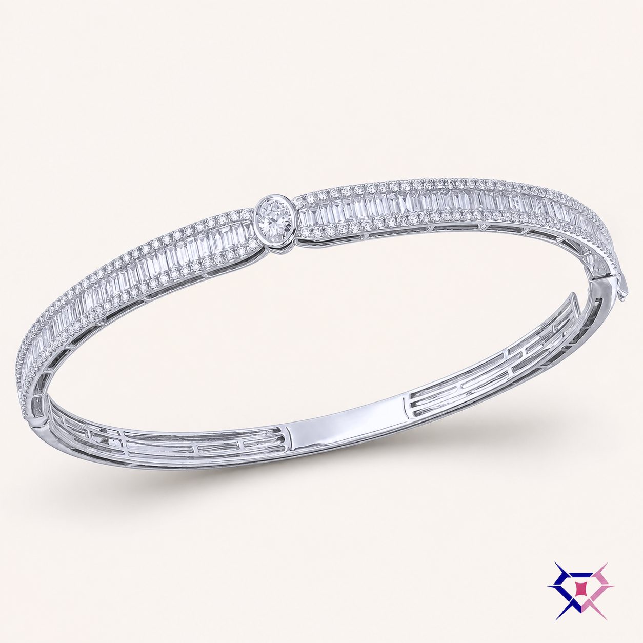 Diamond Solitaire Accent Bangle