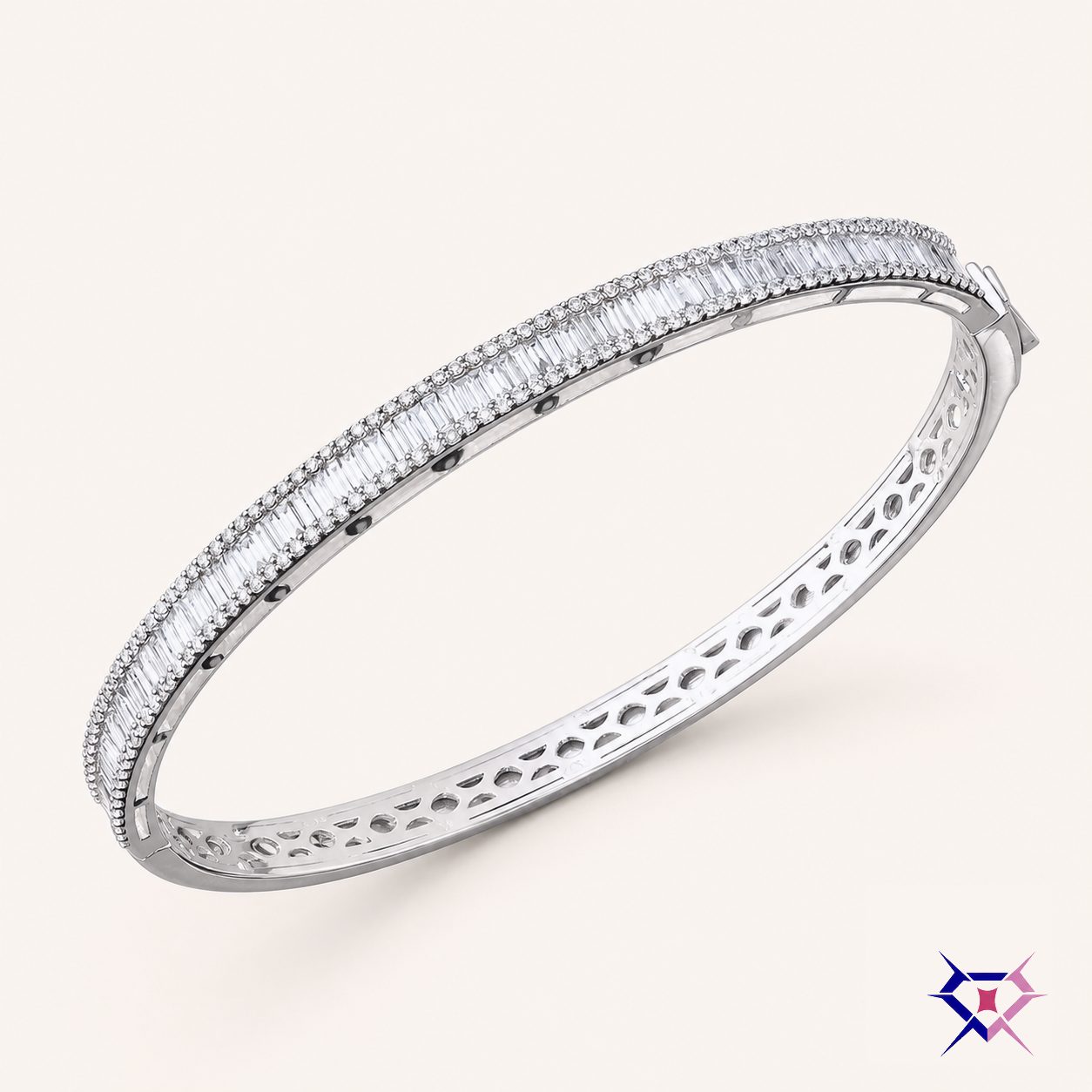 Pierced Diamond Bangle