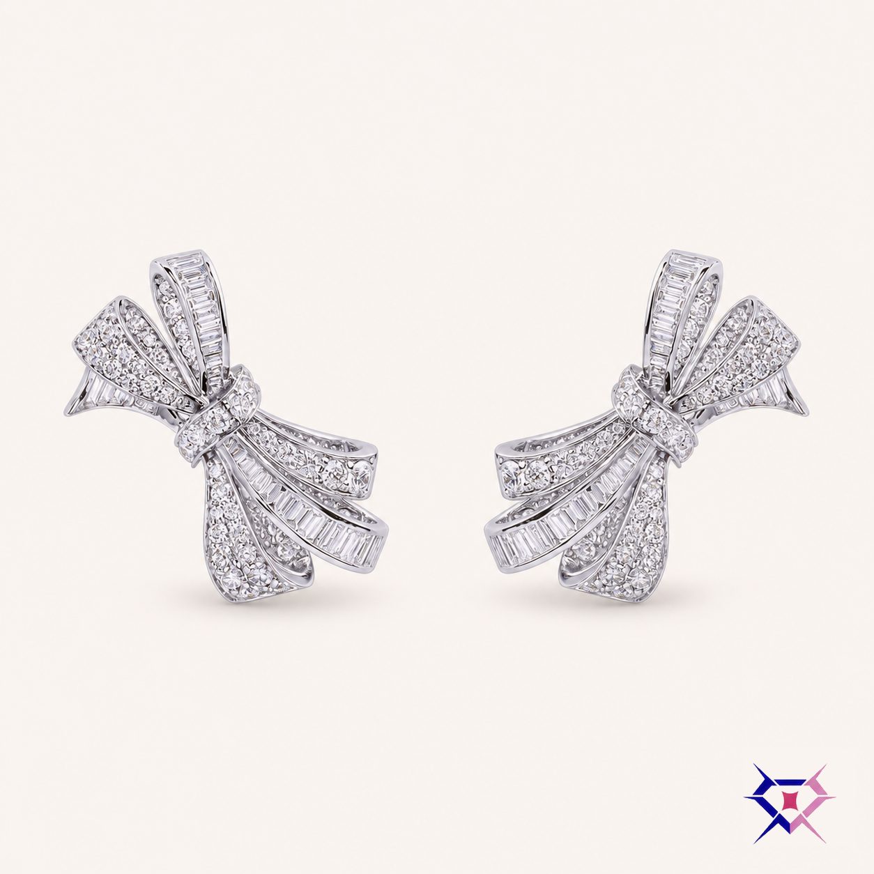 Diamond Bow Earrings