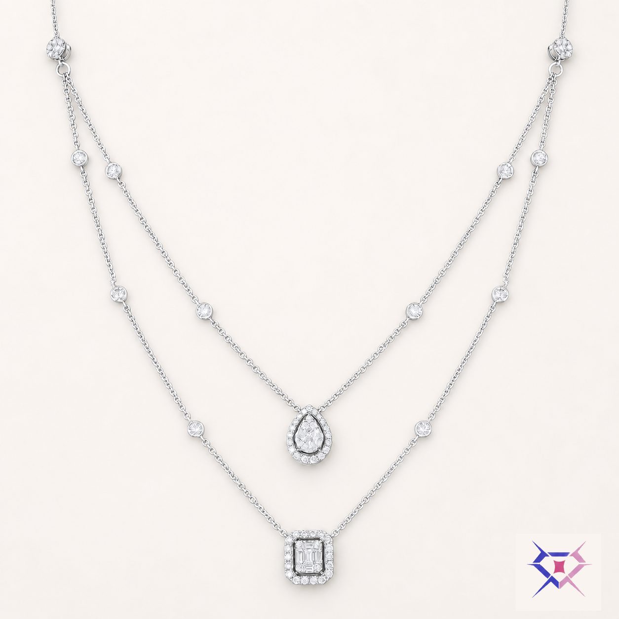 Double Layer Diamond Necklace