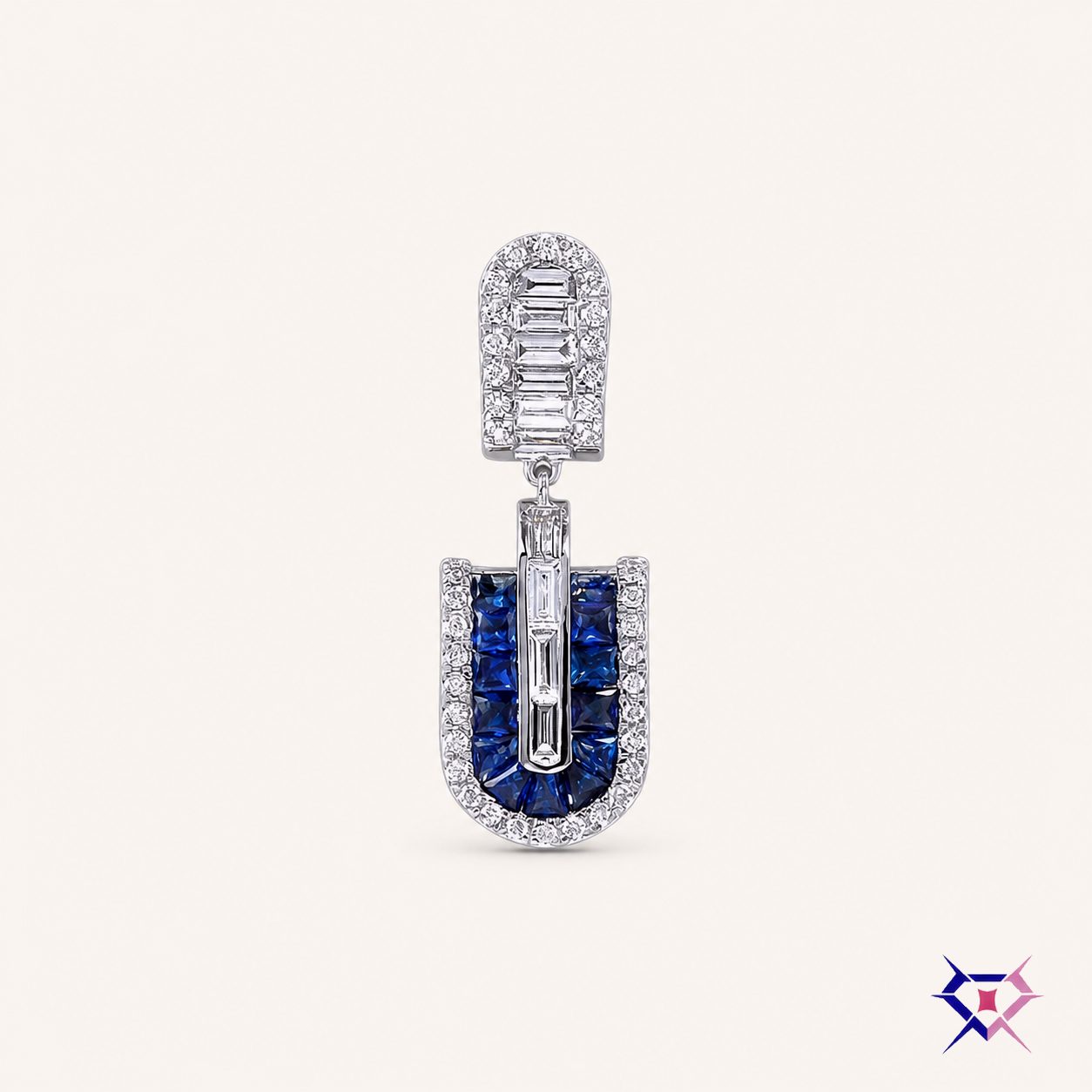 Sapphire and Diamond Arch Pendant